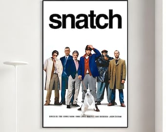 Snatch Movie Poster, Retro Wall Art, Home Decor, Classic Movie, Canvas Gift