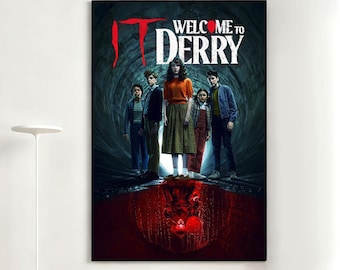 IT Welcome to Derry Movie Poster, Retro Wall Art, Home Decor, Classic Movie, Canvas Gift