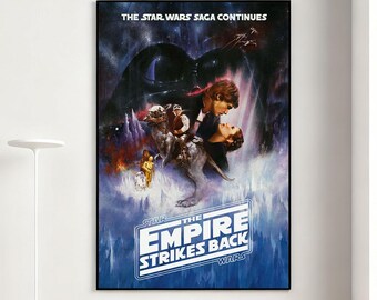 Star Wars The Empire Strikes Back Movie Poster, Retro Wall Art, Home Decor, Classic Movie, Canvas Gift