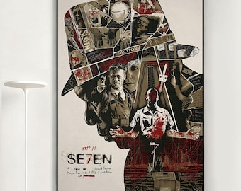 セブン映画ポスター：ヴィンテージキャンバスアートプリント - Etsy 日本