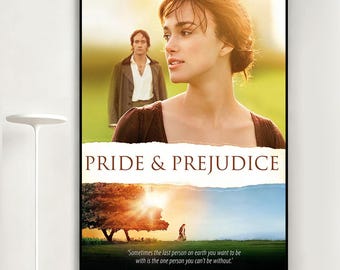 Pride and Prejudice Movie Poster, Retro Wall Art, Home Decor, Classic Movie, Canvas Gift