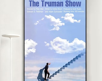 The Truman Movie Poster, Retro Wall Art, Home Decor, Classic Movie, Canvas Gift