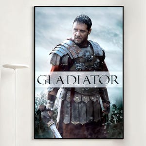 Gladiator Movie Poster, Retro Wall Art, Home Decor, Classic Movie, Canvas Gift