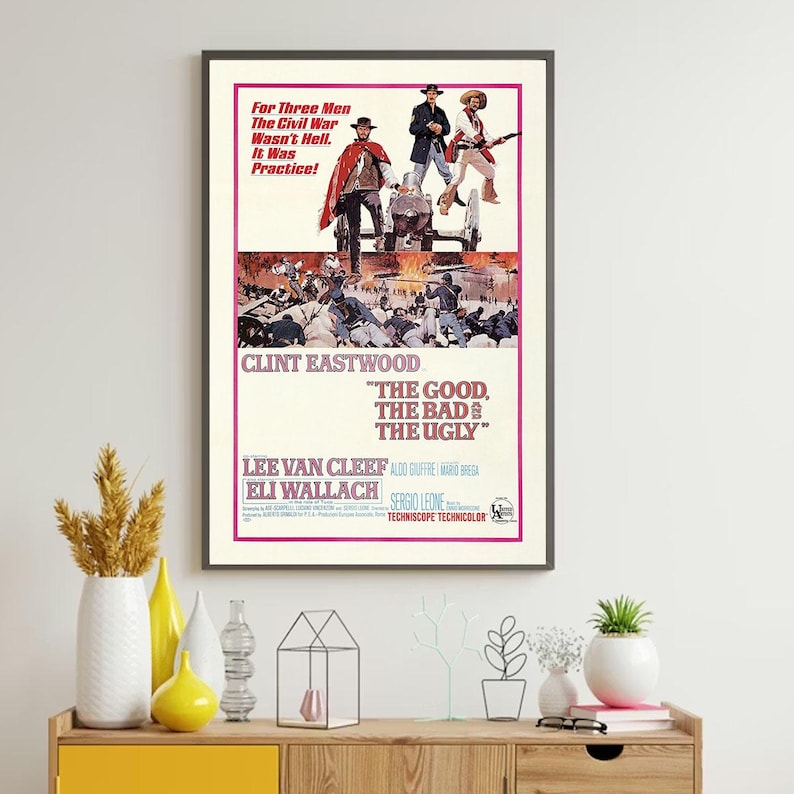 The Good the Bad and the Ugly Movie Poster, Retro Wall Art, Home Decor ...