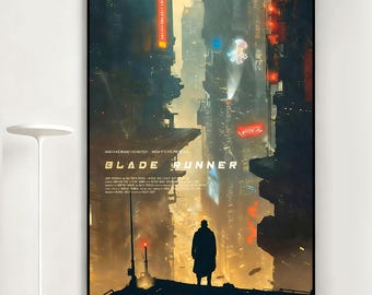 Blade Runner Movie Poster, Retro Wall Art, Home Decor, Classic Movie, Canvas Gift
