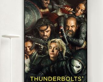 Thunderbolts Movie Poster, Retro Wall Art, Home Decor, Classic Movie, Canvas Gift