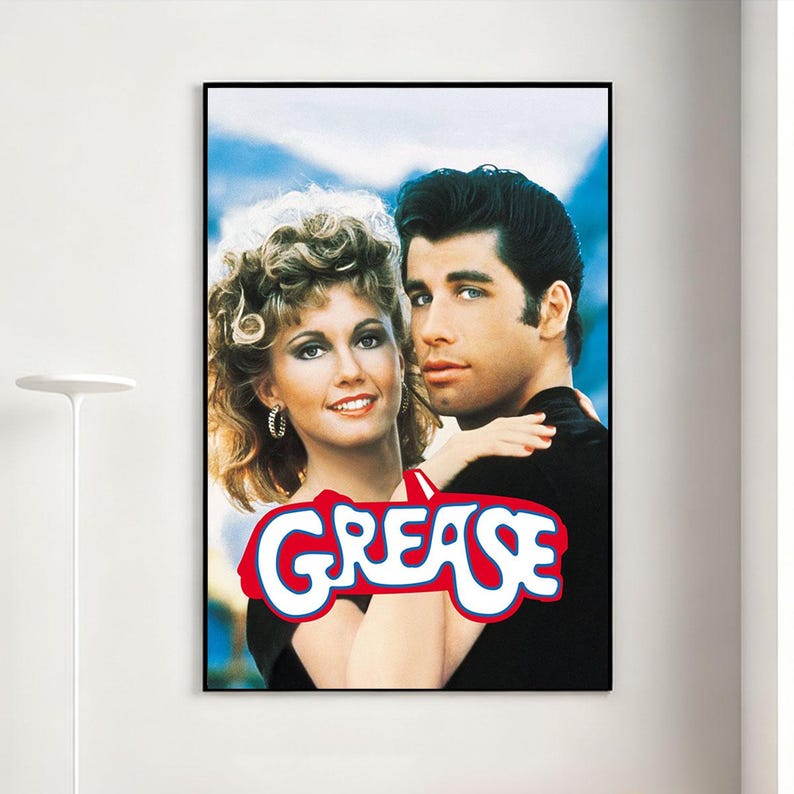 John Travolta Grease Movie Poster, Retro Wall Art, Home Decor, Classic ...