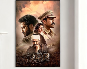RRR Movie Poster, Retro Wall Art, Home Decor, Classic Movie, Canvas Gift