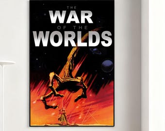 The War Of The Worlds Movie Poster, Retro Wall Art, Home Decor, Classic Movie, Canvas Gift