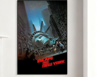 Escape From New York Movie Poster, Retro Wall Art, Home Decor, Classic Movie, Canvas Gift