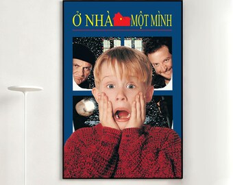 Home Alone Movie Poster, Retro Wall Art, Home Decor, Classic Movie, Canvas Gift