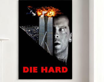 Die Hard Movie Poster, Retro Wall Art, Home Decor, Classic Movie, Canvas Gift