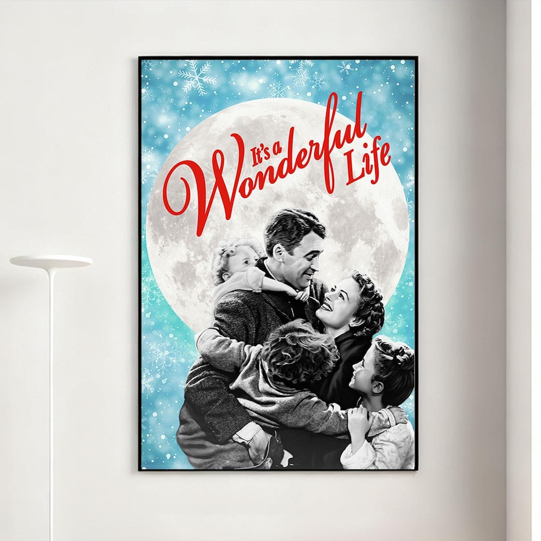 Its A Wonderful Life Movie Poster, Retro Wall Art, Home Decor, Classic ...