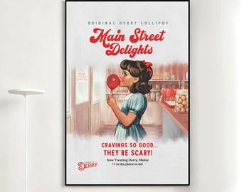 IT Welcome to Derry Movie Poster, Retro Wall Art, Home Decor, Classic Movie, Canvas Gift
