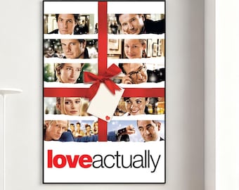 Love Actually Movie Poster, Retro Wall Art, Home Decor, Classic Movie, Canvas Gift