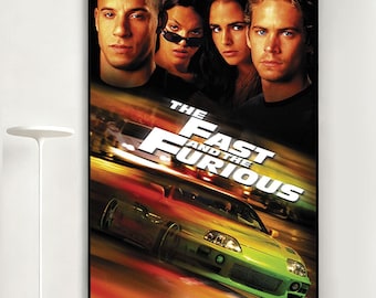 The Fast and the Furious Movie Poster, Retro Wall Art, Home Decor, Classic Movie, Canvas Gift