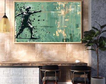 Urban Graffiti Figure Art Print, Modern Street Art Poster