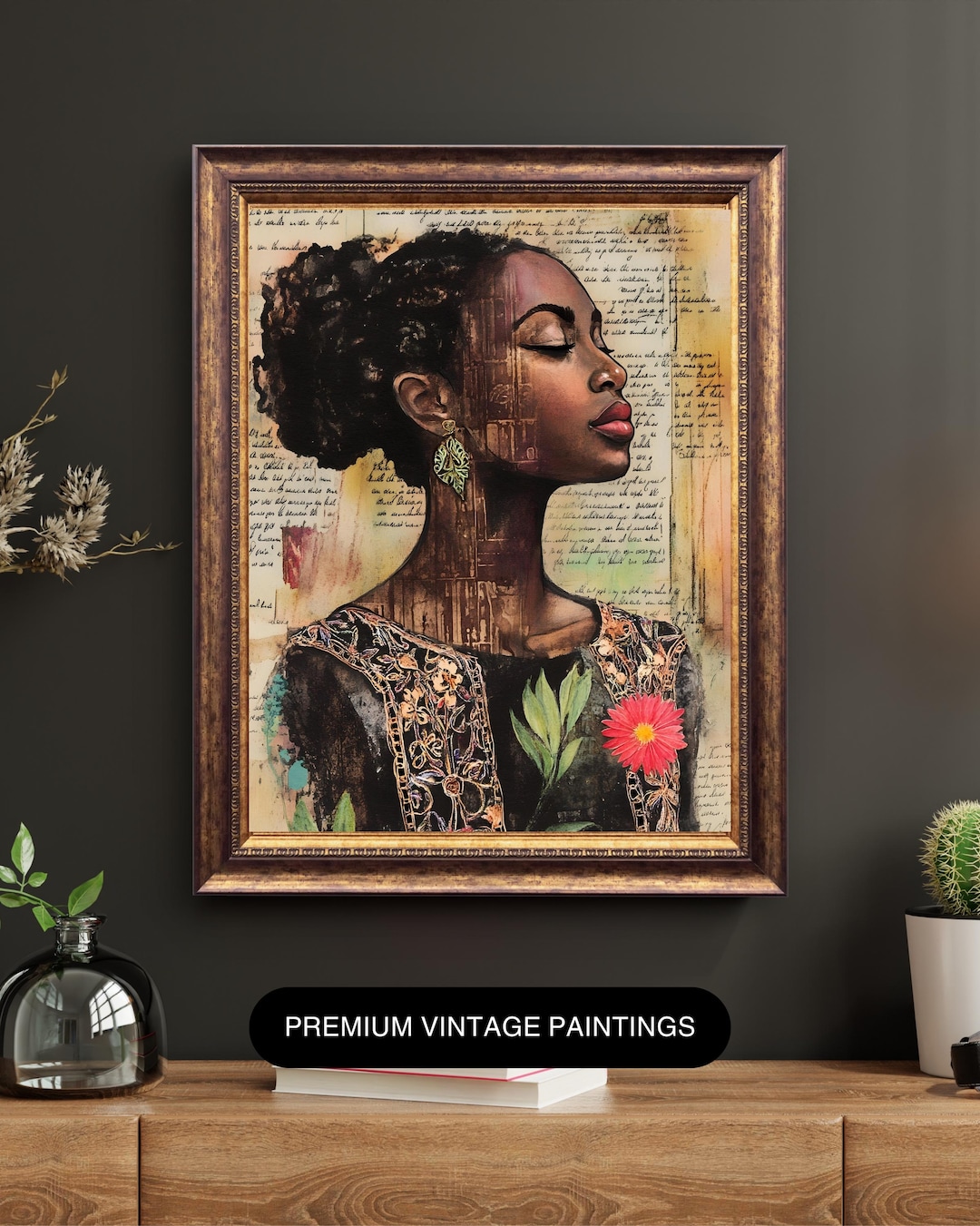 Black Woman Portrait Art Print: Afro Beauty, Boho Home Decor - Etsy