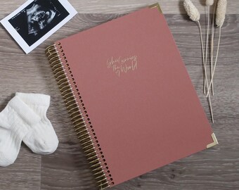 Linen Pregnancy Journal: 52 Week Bump Diary, Supportive Milestone Book, Made in Yorkshire UK