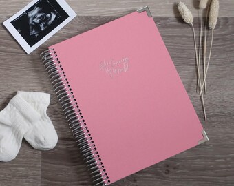 Linen Pregnancy Journal: 52 Week Bump Diary, Supportive Milestone Book, Made in Yorkshire UK