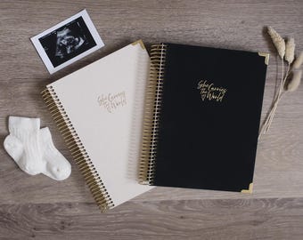 Linen Pregnancy Journal: 52 Week Bump Diary, Supportive Milestone Book, Made in Yorkshire UK