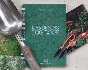 Gardening Log Book: A5 Planner Journal, Seed Tracker, Personalised Gift, Made in Yorkshire