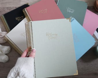 Linen Pregnancy Journal: 52 Week Bump Diary, Supportive Milestone Book, Made in Yorkshire UK