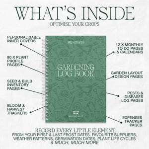 Gardening Log Book: A5 Planner Journal, Seed Tracker, Personalised Gift, Made in Yorkshire image 2