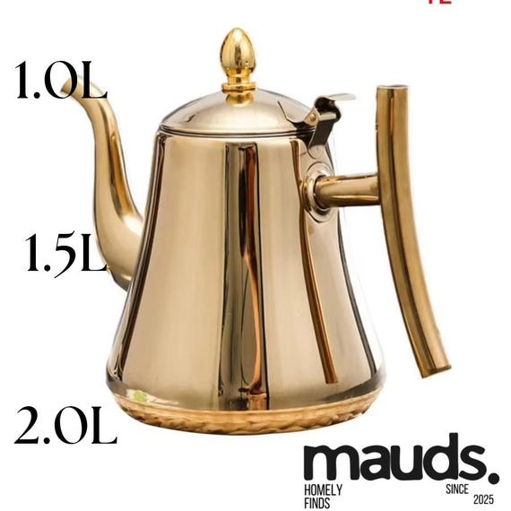 1L / 1.5L Stainless Steel Teapot Tea Kettles Stovetop with Filter for Home, Hotel, Cafe, Bar, Restaurant.(1000ml) 1L⁄1.5L Stainless Steel Teapot Durable Mini Polished Easy Pour