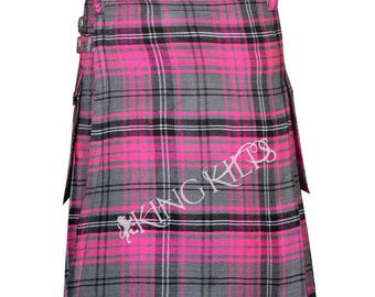 Alisa Pink Tartan Kilt Kilt für Männer - Handgefertigte Moderne Kilts - Made to Order