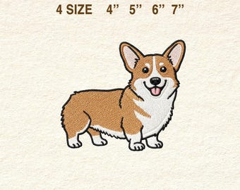 Lindo diseño de bordado de Corgi / Patrón de bordado a máquina de perro Corgi / Puntada para amantes de las mascotas