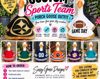 Custom Sports Team Porch Goose Outfit | Personalized Game Day Decor