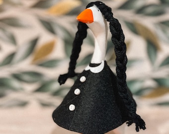 Desk Goose Costume: Gothic Schoolgirl Outfit with Braids