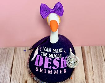 Custom Shimmer Goose Outfit | Sparkly Desk Accessory (Personalized)