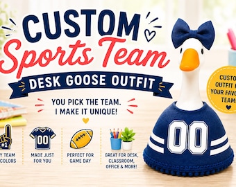 Custom Sports Team DESK Goose Outfit | Football, Baseball, Hockey & More | Personalized Fan Goose Dress
