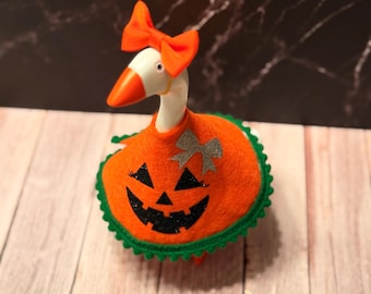 Handmade Halloween Desk Goose Outfit | Pumpkin Costume  (6-8 Inch)