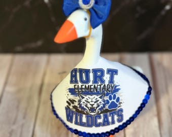 Custom School Spirit Goose Outfit: Personalized Mascot, Team Colors (6–8 Inch)