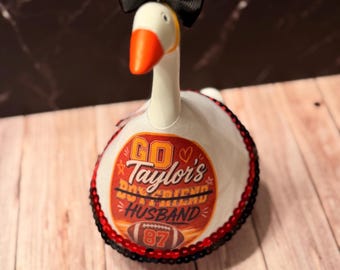 Game Day Goose Outfit, Football Husband Decor, Red Gold 87 Fan Apparel