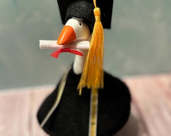 Traje de graduación de ganso / Vestido de graduación de ganso de escritorio, birrete, diploma