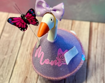 Handmade Mom Goose Outfit with Butterfly Bow | Spring Decor Gift