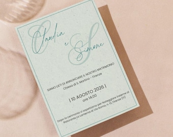 Editable wedding invitation on Canva – Elegant green vibes template – Customizable wedding template – Printable wedding invitation template