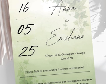 Editable Wedding Invitation | Wedding Invitation Template | Printable Wedding Invitation | Ivy Style | Green Invitation | Canva Wedding Invitation