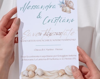 Editable wedding invitation on Canva – Elegant nautical style template – Customizable wedding template – Printable wedding invitation template