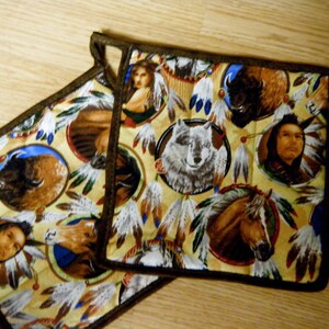Hot Pad - Pot Holder - Wildlife Native Horse Buffalo