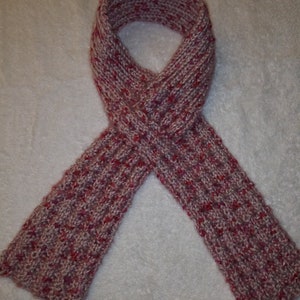 Neck Wrap Warmer Scarf Acrylic Knit Pink Tones