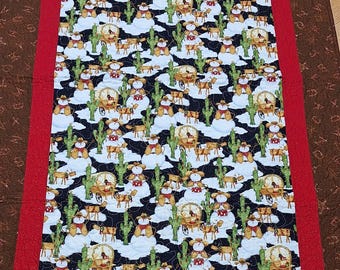 Quilted Crib Cover or Wall Hanging Quilt  34 x 53