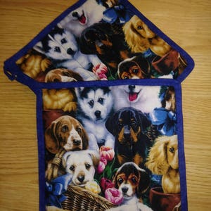 2 pc Dog Pot Holder Hot Pad Set