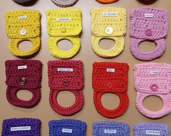 Hanging Kitchen Towel Hanger - Crocheted - for Cupboard Knob or Oven Door