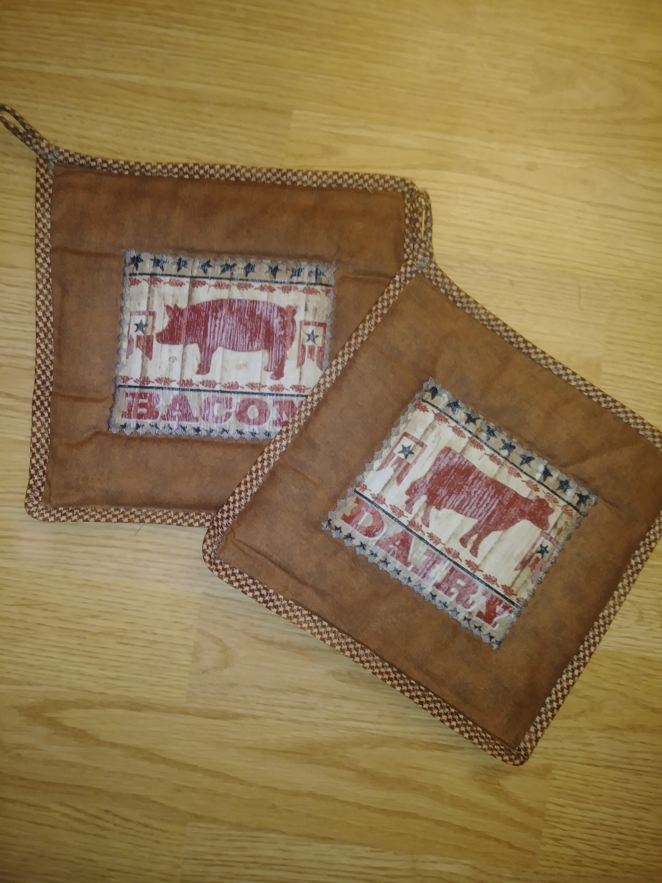Cow & Pig 2 Pc. Pot Holder Hot Pad Set Etsy UK