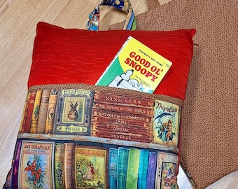 Reading Book Pillow w/Pocket  18" x 18"